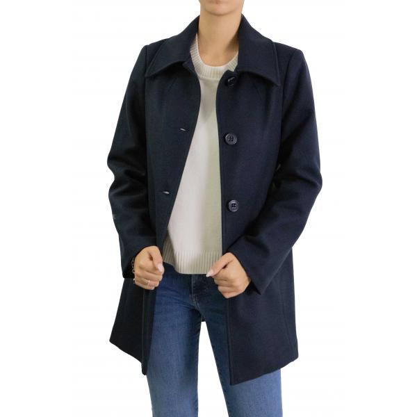 Cappottino corto con cinta e bottoni tinta unita Options